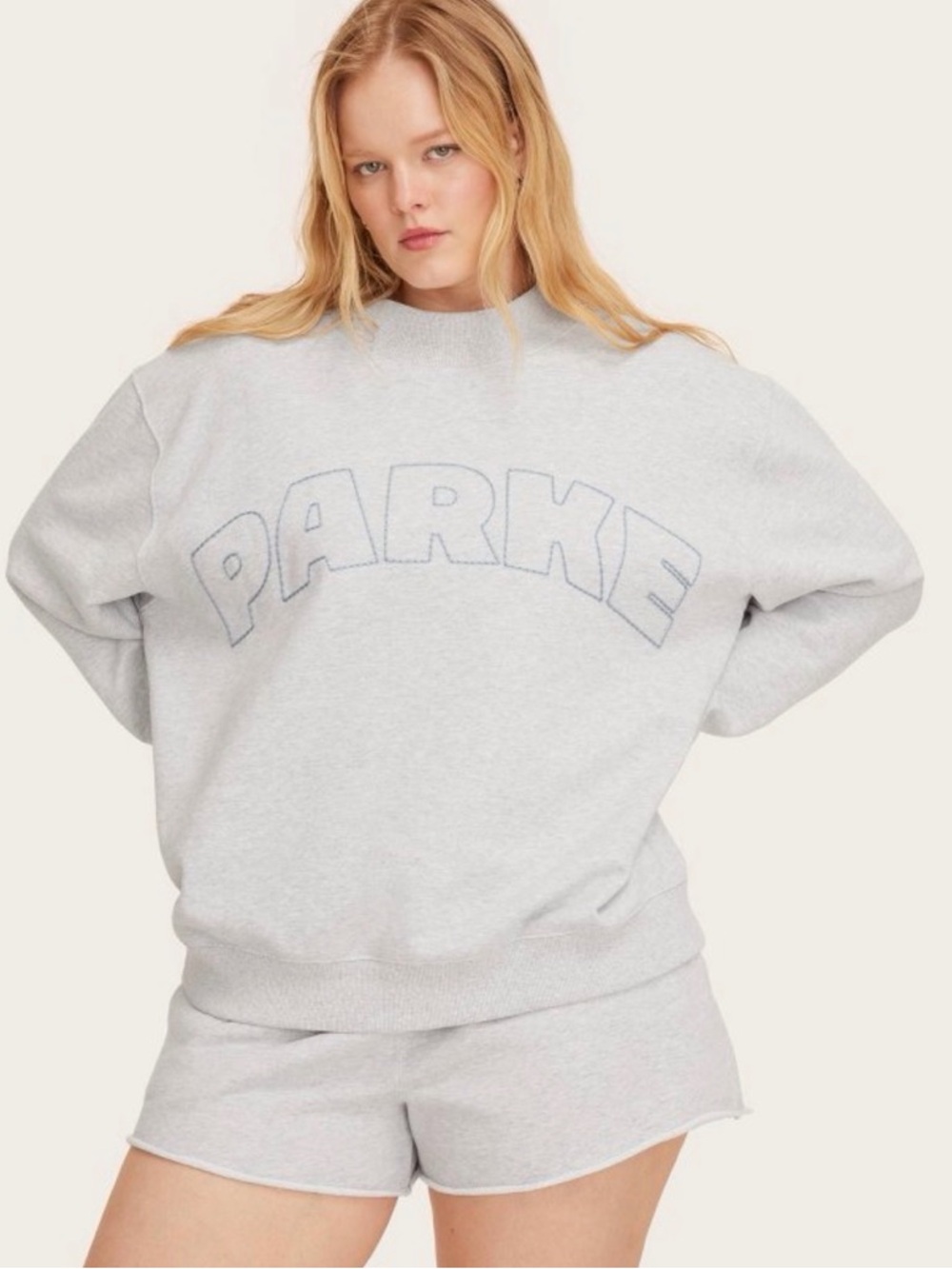 Parker x Target  Light Gray Crewneck Sweatshirt with Subtle Arch Logo